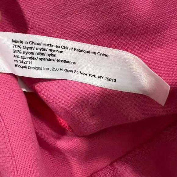 NWT Eloqui Women's Fabric Plus Size Blazer in Bright Pink Gold Buttons Size 22 - Picture 7 of 13